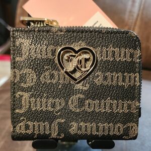 Juicy Couture Black and Gold Heart Logo Wallet
